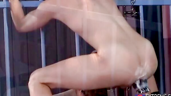 Jock Axel Abysse jerked and pounded on a hairy huge fist of hunky Drew Sebastian