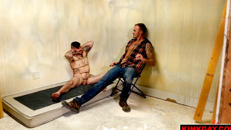 Watch how Christian Wilde thrust his own hard cock down Buck Richards throat