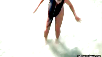 stepmother wades naked in the surf