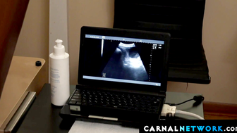 Austin Young and the doctor watched from the x-ray screen a bare cock throbbing in hi