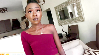 Petite African model taken advantage by white hung producer at casting