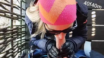 Outdoors Bj and Hand Job to Completion