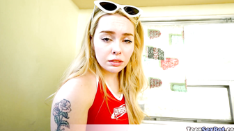 Shes having difficulties with a big cock