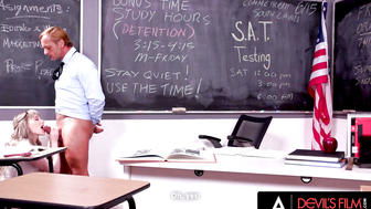 DEVILS FILM - Bratty Student Melody Marks Sucks And Fucks Her Teacher's Big Dick
