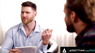 ADULT TIME - Therapist Caden Jackson Gives Straight Client Bruce Jones His First Gay Anal Experience