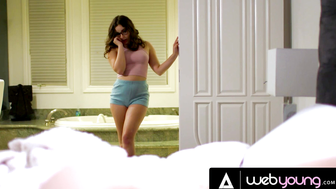 Sizzling Brunettes Leana Lovings and Freya Parker Indulge in a Seductive Sleepover