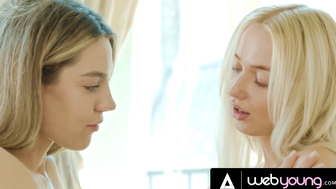 Sizzling Blonde Buxom Bombshells Engage in Juicy Love Triangle
