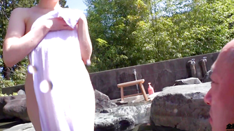 Pale and perfect with huge butt Jun Suehiro outdoor mixed bathing seduction