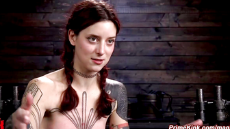 Tattooed redhead slave tormented
