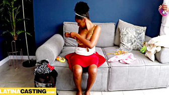 Afro Latina teen beauty rimmed and ridden hard at casting!