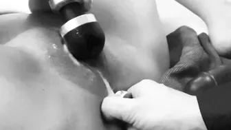 Creamy Twat Leaking on Buttplug while Cumming - Double Penetration Orgasm point of view