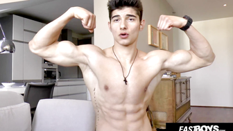 Muscles and dick flexing by hot boy EastBoys