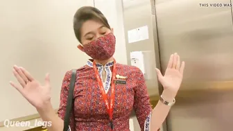 Pramugari cantik main di hotel  stunning flight attendant