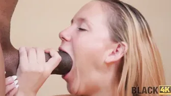 BLACK4K. Goddess tastes big black dick penis and getting her tight cunt spread rough