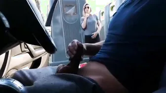 She throws these trash cans I pull out my penis