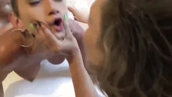 sexsual ex-wife takes all friends inside all holes - gang bang