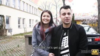 Prague porn video – HUNT4K. Cameraman meets 19 yo lovers inside Prague and offers