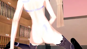 Lisa from Genshin Impact Fingered herself inside the Library.