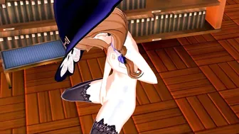 Lisa from Genshin Impact Fingered herself inside the Library.
