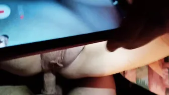 Cheating bimbo taking it inside both holes by her daddy