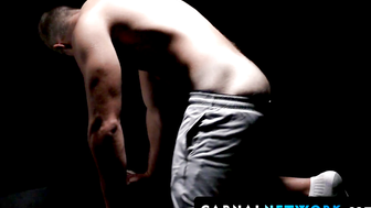 The blond boy Clayton Foster moaned loudly at his master's thrusts in and out of his