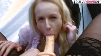 Dyke lovers fucks each other with a fake-dick vibrator