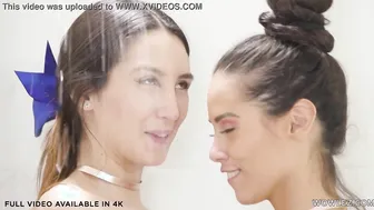 Gigantic ass hispanic cheerleader Andreina Deluxe fucks slender Natalia Nix