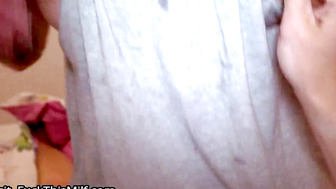 Weekend morning sex with cute girl ended double cumshot - POV 45
