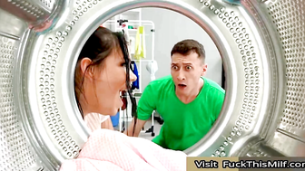 Charlie Dean discovers Sofia Lee with her bottom protruding from the dryer and finds 3