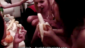 Hot lesbian foursome in the living room1 7