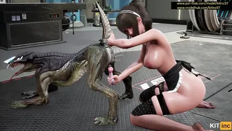 Erica Se Folla a un Perro Alienígena [4k 60FPS 3D Animated Sin Censura Fallen Doll]