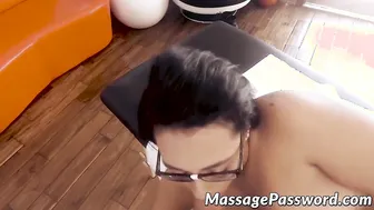 Charming glasses Emori Pleezer give crazy point of view fellatio