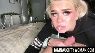 BRITISH NASTY CHUBBY BIMBOS BLOWS AND SWALLOWS ALL THE CUM