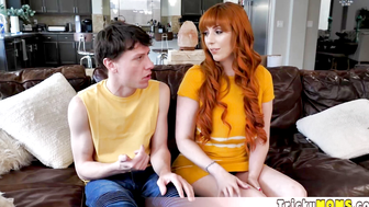 Two busty MILF queen versus stepsons