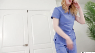 Shemale homeservice nurse gives patient a blowjob