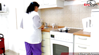 Old fat housewife fucked in the kitchen