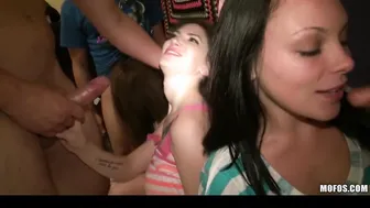 3 young girlfriends play truth or dare that leads to an sex party