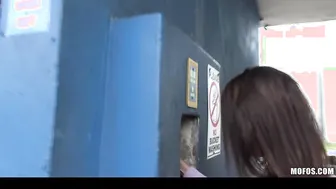 Hot young dark haired Bae Nova Brooks masturbates at the vehicle wash