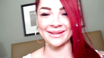 Freckle Face Redhead Takes Messy Facial