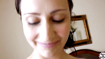 Pregnant Cutie Takes Titty Cumshot