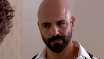 Wavy haired stud Calvin Banks grabs my tight ass for a swift thrusting