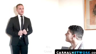 Master Adrii harshly slammed his dick down to the submissive bottom of Bastian Karim'