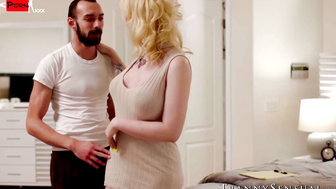 Blonde transsexual Gracie Jane delivers rough pounding to hairy Johnny Bs ass