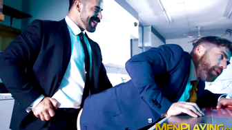 Rough ass rimming and shoving by suited Teddy Torres and Only Matt