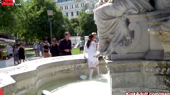 Babe in degrading public humiliation