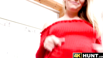 Pussy drilling session with blonde pregnant Claudia Mac her husband is watching
