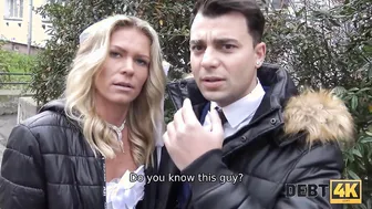 DEBT4k Debt collector fucks the bride inside white dress and