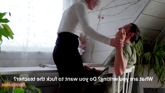 Teacher Seduces Student Real role playing by a couple with bloopers 84