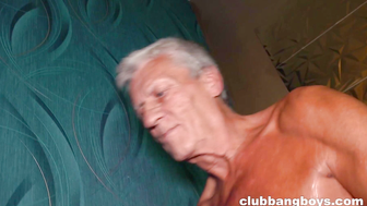 Old Frank Jones Blows Teen Cock Before 4some Shower Fuck