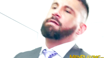 Wild flip flop fuck in the office by suited John Rodriguez and Justin Jett